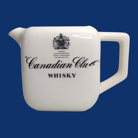 Canadian Club Whisky Pub Jug Water Pitcher - Queen Elizabeth II Royal Seal RARE! - Picture 1 of 9